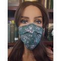 Adult Face Masks - Floral on Green - Filter Poc...