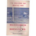 WOLVERHAMPTON v MANCHESTER UNITED football prog...