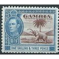 Gambia 1946 SG156a 1/3d Chocolate & Blue Mounte...