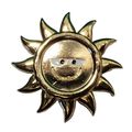 24ct Gold Plated SUN Happy Sunshine Metal & Ena...