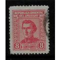 URUGUAY 1939 8c RED ARTIGAS SG 844 FINE USED#