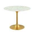 40" White Round Pedestal Stem Dining Table Gen....