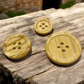 Resin Wooden Grain Looking Buttons 3 Sizes 4 Ho...