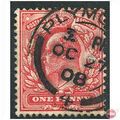 1902 SG219 1d Scarlet - Very Fine Used