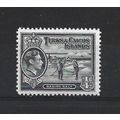 Turks&Caicos.SG194 1/4d Raking Salt (Black).Mou...