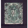 ITALY 1891 SG55 5c GREEN FINE USED #4