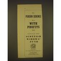 1955 Scottish Widows' Fund Ad - For pension schemes on a with profits basis