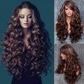 Synthetic Fluffy COS Wig Brown Women's Long Cur...