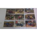 9 x Vintage postcards featuring Vintage Cars
