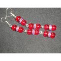 Elegant clear round dark red with ab purple cry...