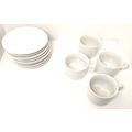 Linen N Things 4 Tea Cups 8 Saucers White Ribbe...