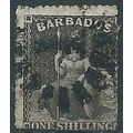 Barbados 1863 SG34 1/- Brown-Black Good/Fine Us...