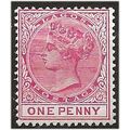 Lagos 1884 SG22 1d Rose-Carmine Wmk Crown CA Pe...