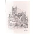 WORCESTER CATHEDRAL by Brian Lewis unused postc...