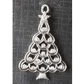 Silver plated and rhinestone Christmas tree pen...