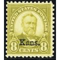 666, Mint NH 8¢ Kans Overprint CV $145 * Stuart...