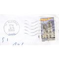 Alzonne postmark France 2005 on Notre Dame 0.50...