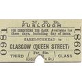 L.N.E.R. Edmondson Ticket - Garelochhead to Gla...