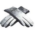 Ladies Gloves Black & Grey with Square Pattern ...