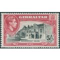 Gibraltar 1938 5s black & carmine SG129a MNH