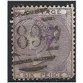 1855 SG70 6d Pale Lilac Fine Used crisp No 89 T...