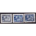 HUNGARY 1963 TRANSPORT & COMMS 3ft x 3 SHADES U...