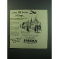 1949 Sabena Belgian Airlines Ad - Luxury air se...