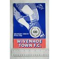 1990 programme Wivenhoe Town v. Colchester Unit...