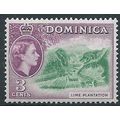 Dominica 1954 SG143 3c Green & Purple Mounted M...