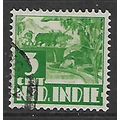 NETHERLANDS INDIES 1933 3c GREEN RICE CULTIVATI...