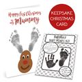 Baby's First Christmas Card for to Mummy Handpr...