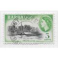BARBADOS 1953 QE2 3c PUBLIC BUILDINGS USED SG29...