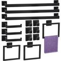 15 Pieces Bathroom Hardware Set, Matte Black Ba...