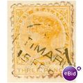 New Zealand 1882 - SG 240b - 3d yellow + Rev ad...