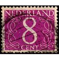 Netherlands 1957 Numeral 8c Used Stamp
