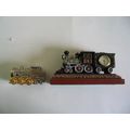 Steam Locomotive Quartz Desk Clock Lot of 2 3420