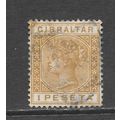 GIBRALTAR 1889 QV SG30 PESETA ONE 30 SG 1p