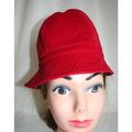 Womens Vintage 1960 1970 Red Corduroy Cloche Ha...