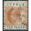 Cyprus 1906 SG61 10 paras Orange & Green Fine U...