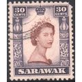 Sarawak 1955 - SG198 - 30c brown/Lilac - Queen ...