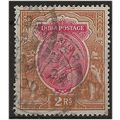 India 1913 SG187 2 Rupees Carmine & Brown Good/...