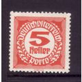 AUSTRIA 1920 SG D 384 5H RED POSTAGE DUE M / MI...