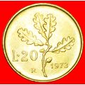 PLAIN EDGE (1968-2001): ITALY★ 20 LIRE 1973R MI...