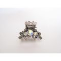 Small mini silver metal antique style crystal h...