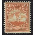 Malta Gozo Fishing Boat 4½d. - brown Wmk Multi ...
