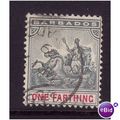 BARBADOS 1896 SG 105 1/4d SLATE GREY AND CARMIN...