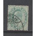 India.SG121 1/2a Yellow-Green.Fine Used.Mar16