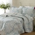 100% Cotton King size 3-Piece Coverlet Quilt Se...