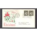 FDC Rose Craft 3c Christmas Pair (Cachet-Typed/...