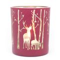 Christmas Stag & Deer Tealight Holder Glass Rou...